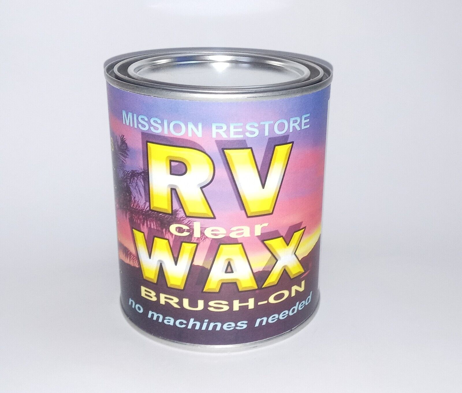 Rv Wax brush on, self-levelling no machines used, removes loose oxidation.