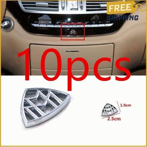 10pcs Chrome Trumpet Middle Console Maybach Emblem Badge for Maybach
