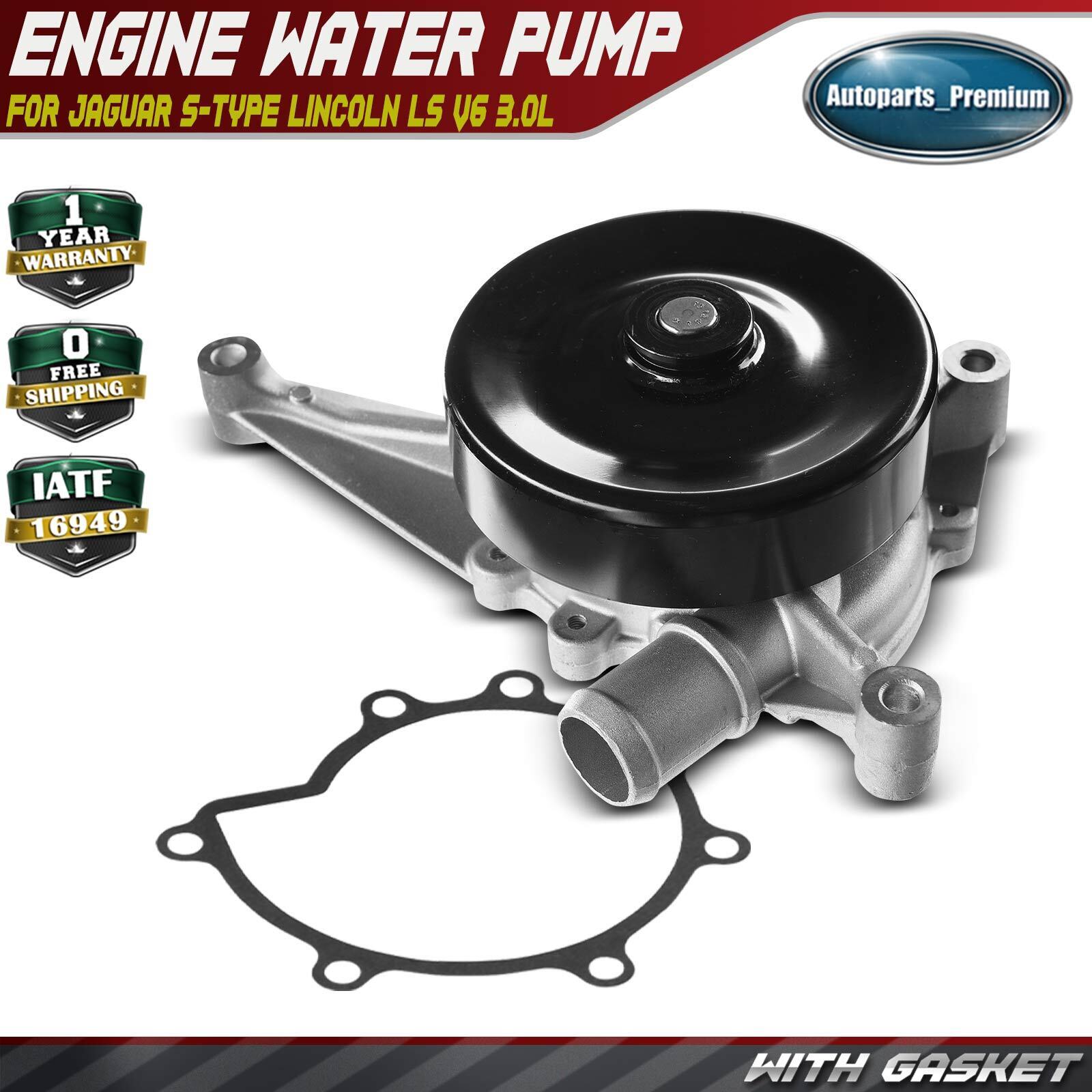 Engine Water Pump for Jaguar S-Type 2000-2008 Lincoln LS 2003-2005 V6 3.0L DOHC
