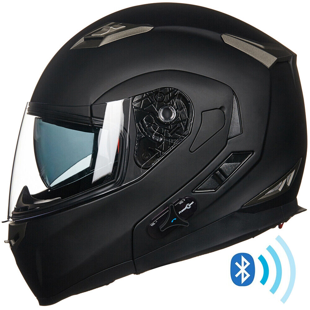 ILM Bluetooth Integrated Motorcycle Helmet Modular Flip Up Full Face IntercomDOT