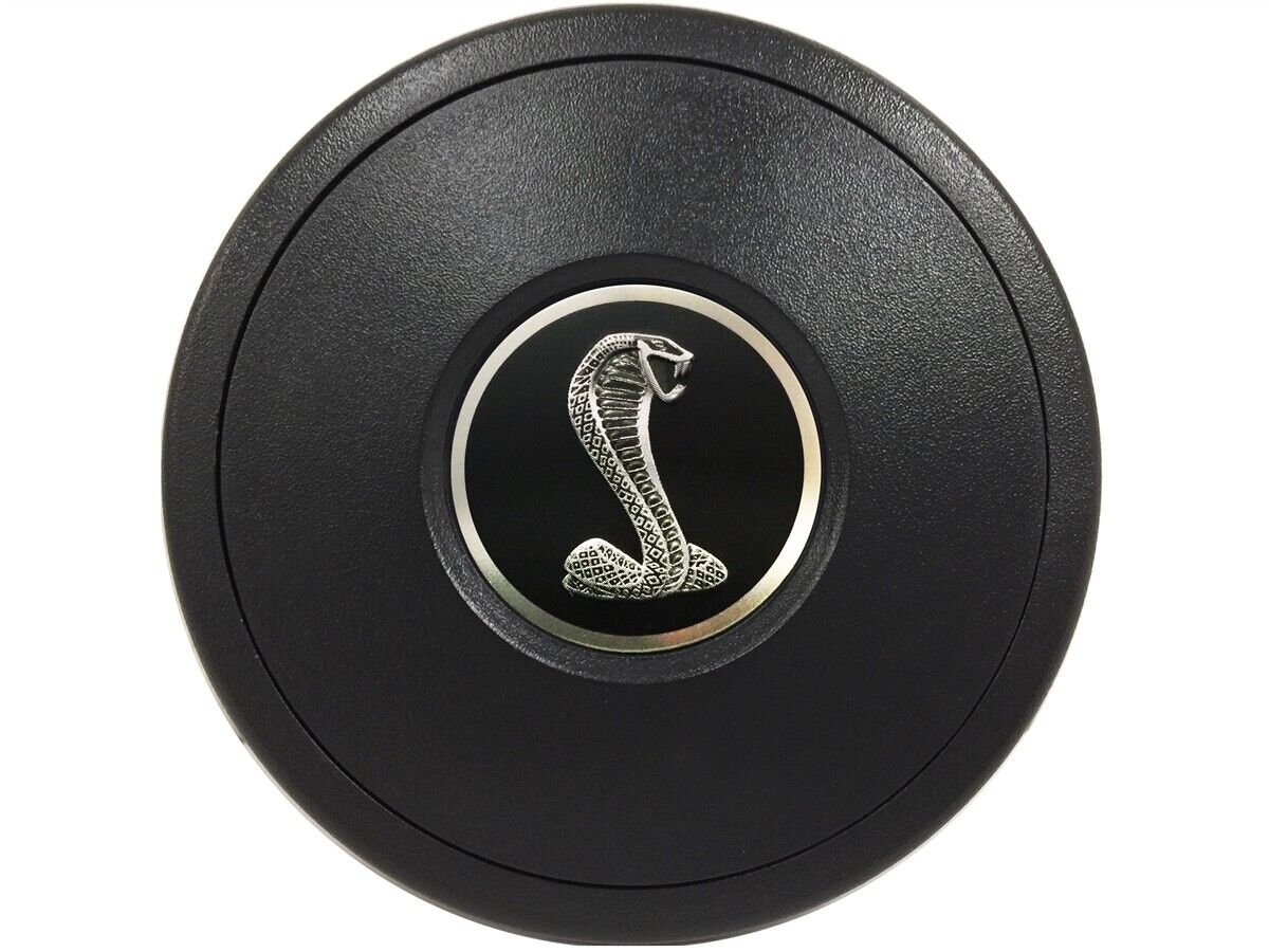 VSW 9-Bolt Standard Black Horn Button, Mustang Tiffany Snake Emblem