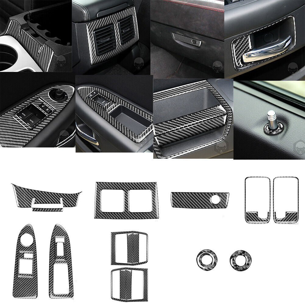 20Pcs Carbon Fiber Interior Full Kit Cover Trim for Dodge Challenger 2008-2014