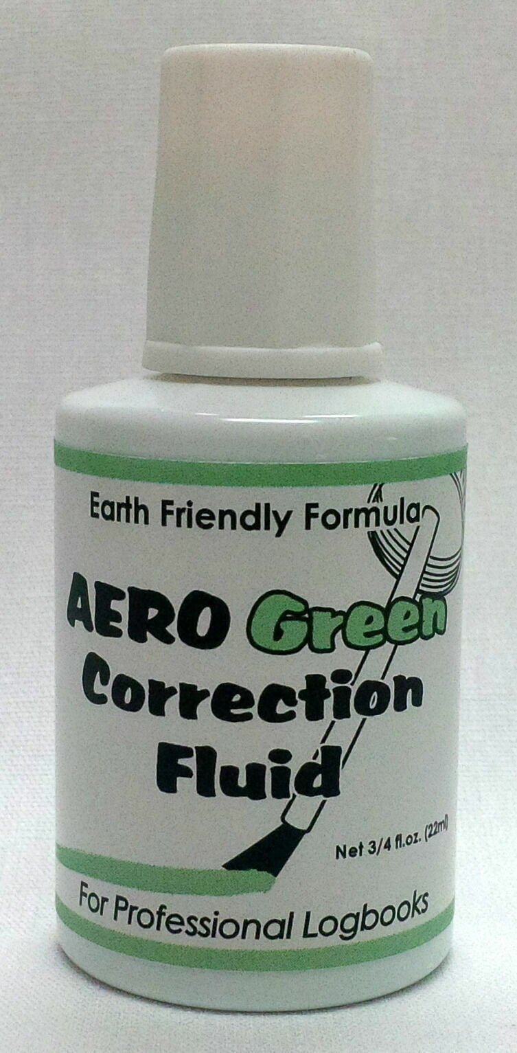 AeroGreen Correction Fluid for Professional Logbooks by Aero Phoenix