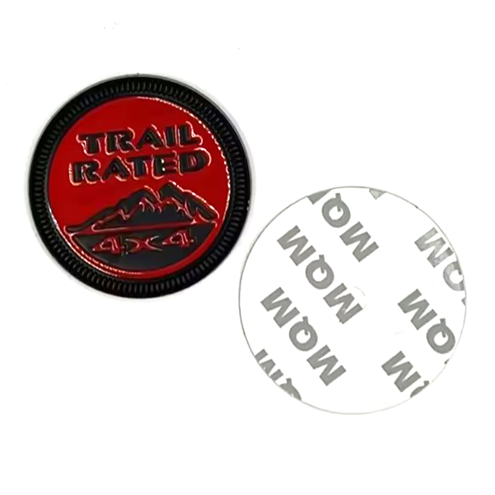 1PC Red & Black 4x4 Trail Rated Badge Sticker Decal Trim Fits For Jeep Emblem