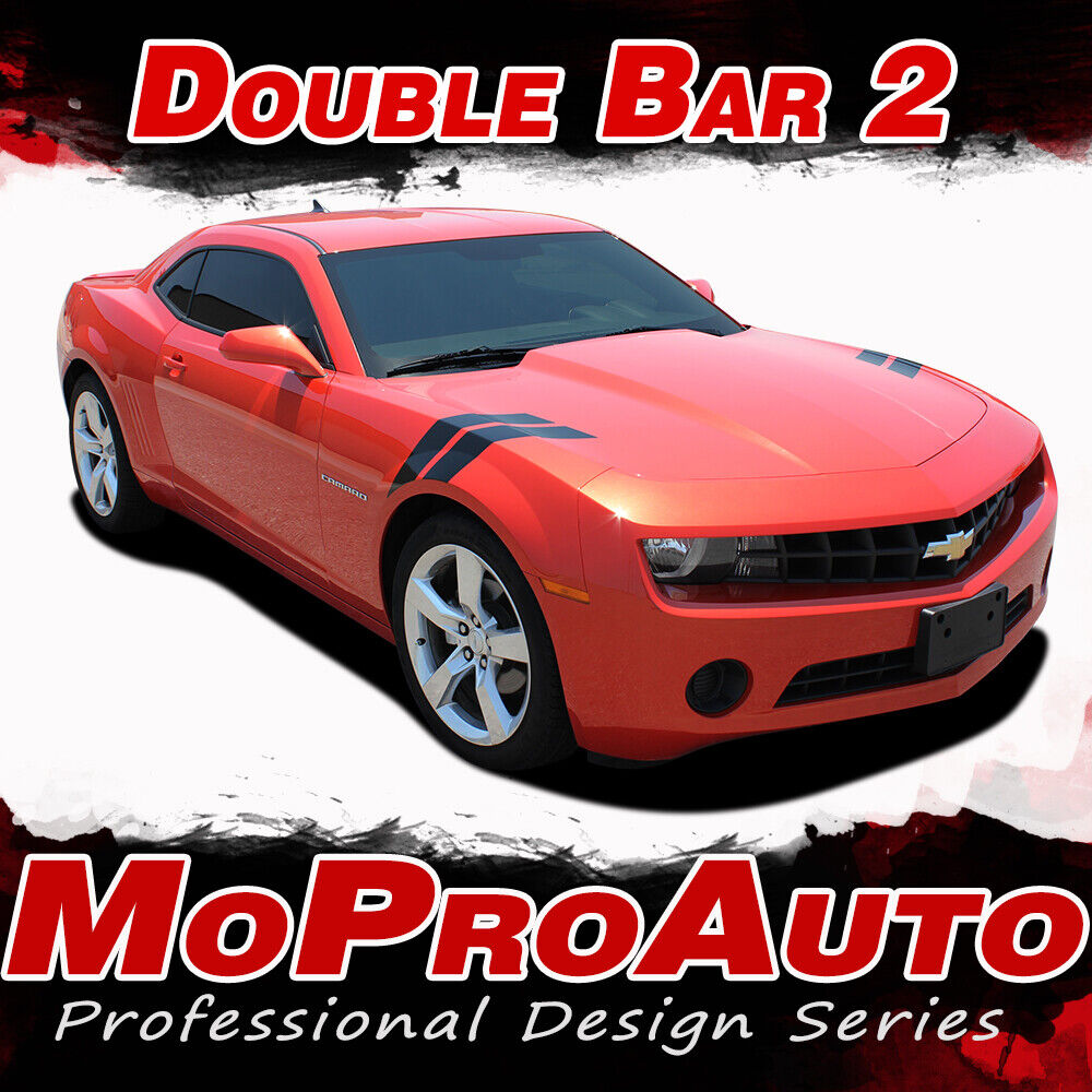 2010-2015 Chevy Camaro SS RS DOUBLE BAR Hood Fender Side Graphics Decals Stripes