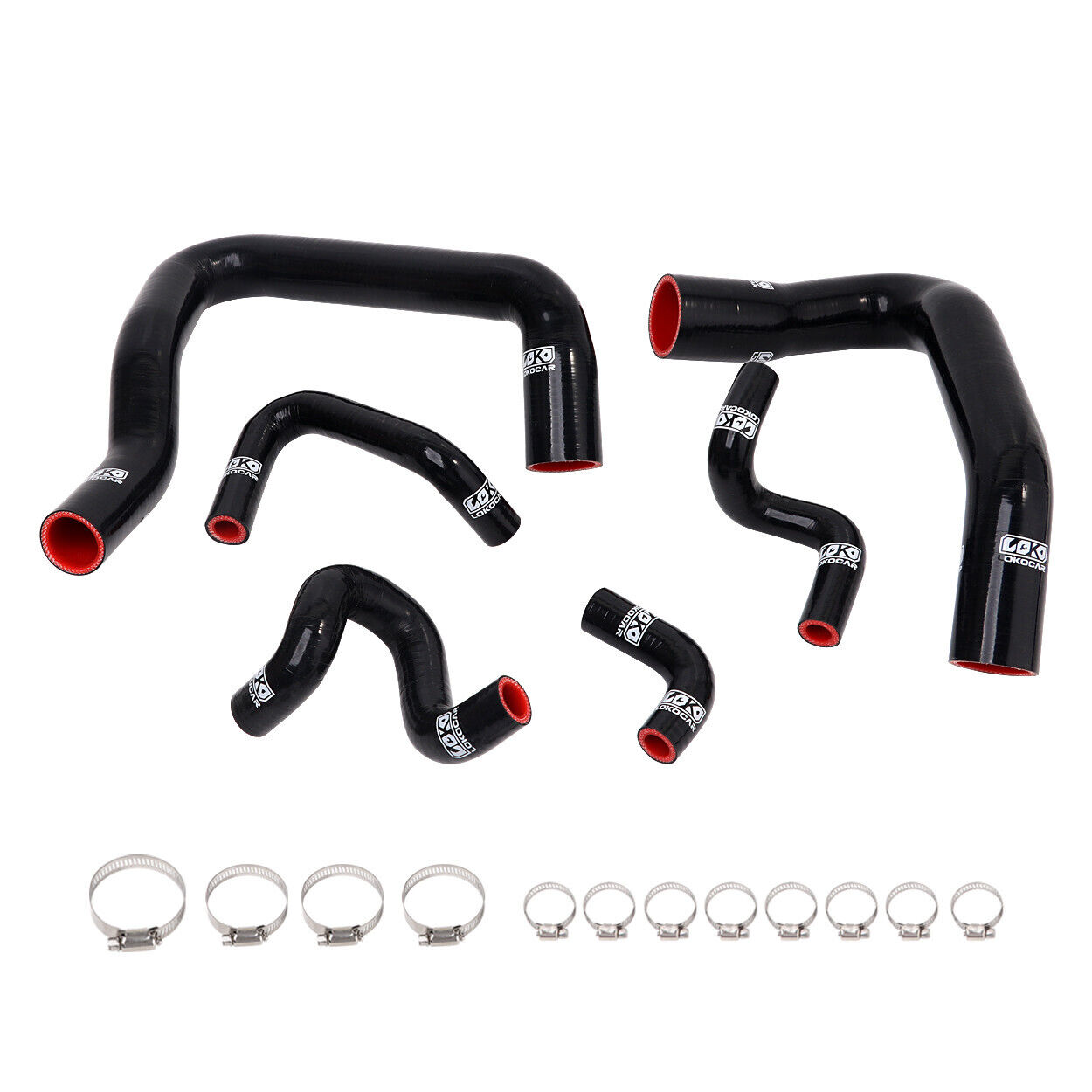 Silicone Radiator Hose Piping Kit Fits For 1986-1993 Mustang GT LX Cobra Black
