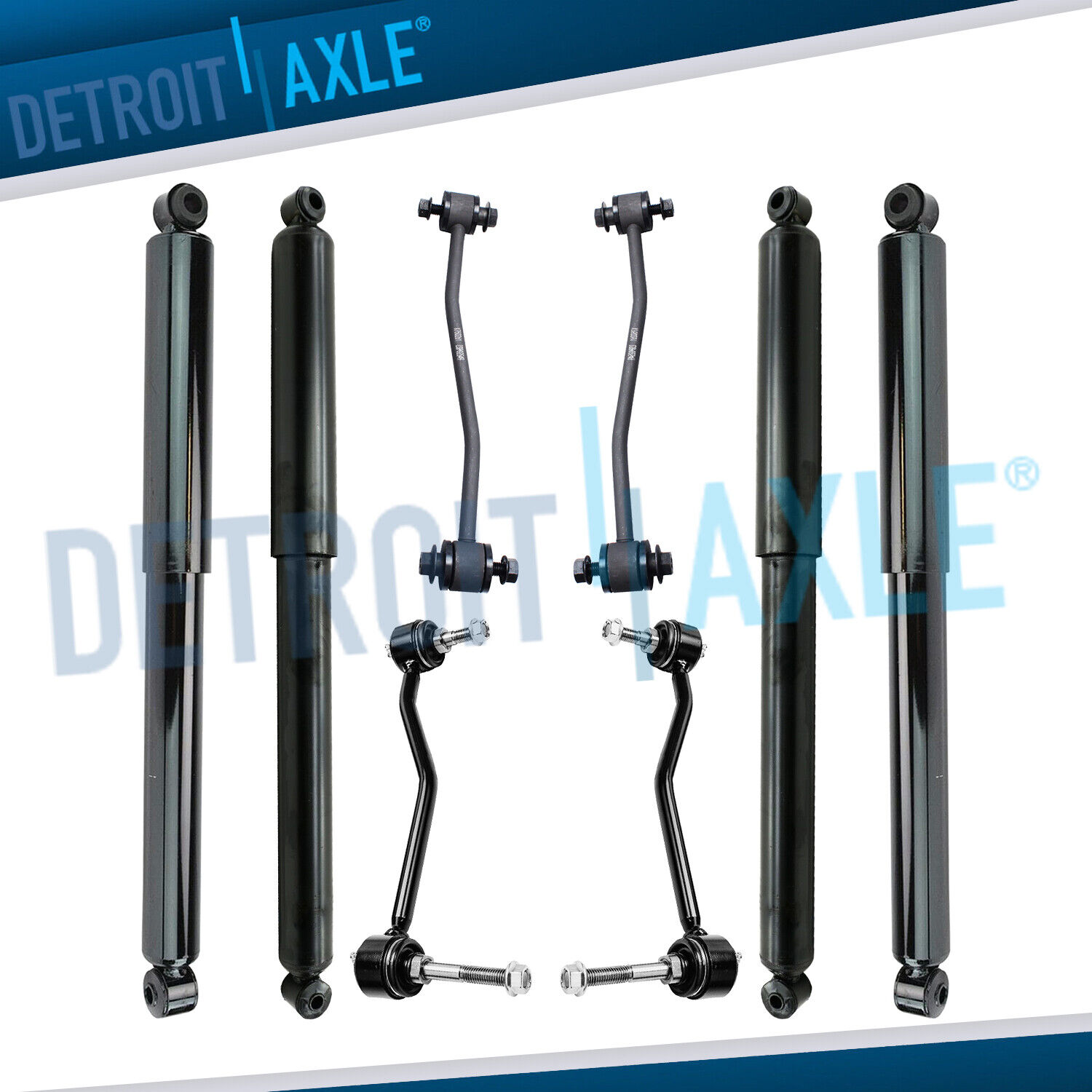 Ford F-250 F-350 Super Duty Shocks + Sway Bars for Both Front and Rear Sides 4WD