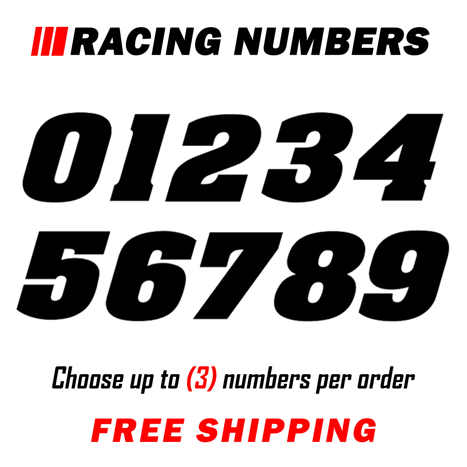 Racing Numbers Vinyl Decal Sticker | Dirt Bike Plate Number BMX Competition 200
