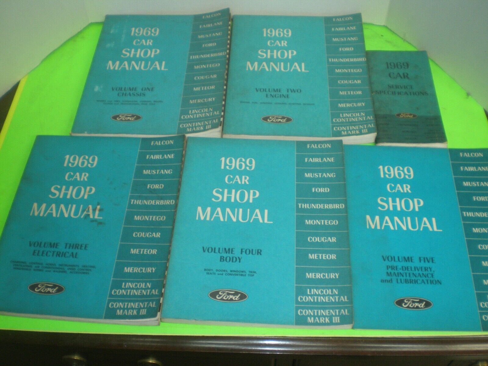 1969 Ford Mustang Falcon Fairlane Cougar Factory OEM Shop Service Repair Manual