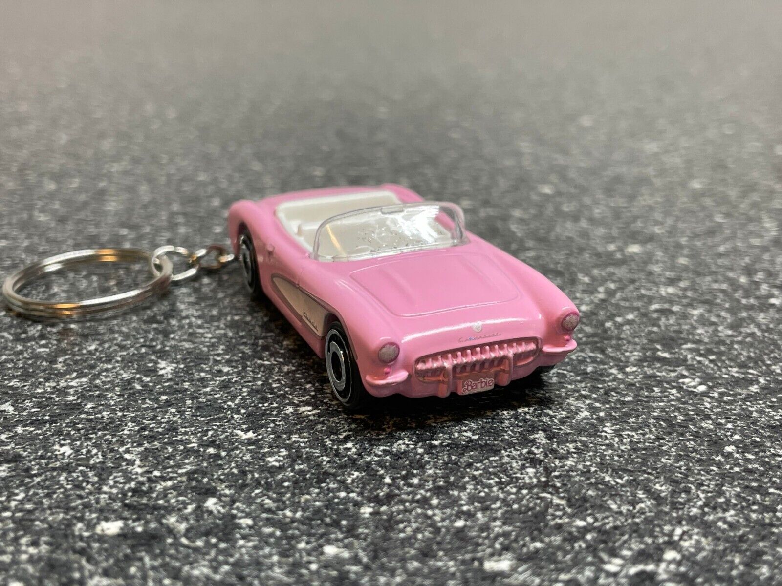 Barbie Corvette Convertible Pink Keychain Diecast Hot Wheels Matchbox