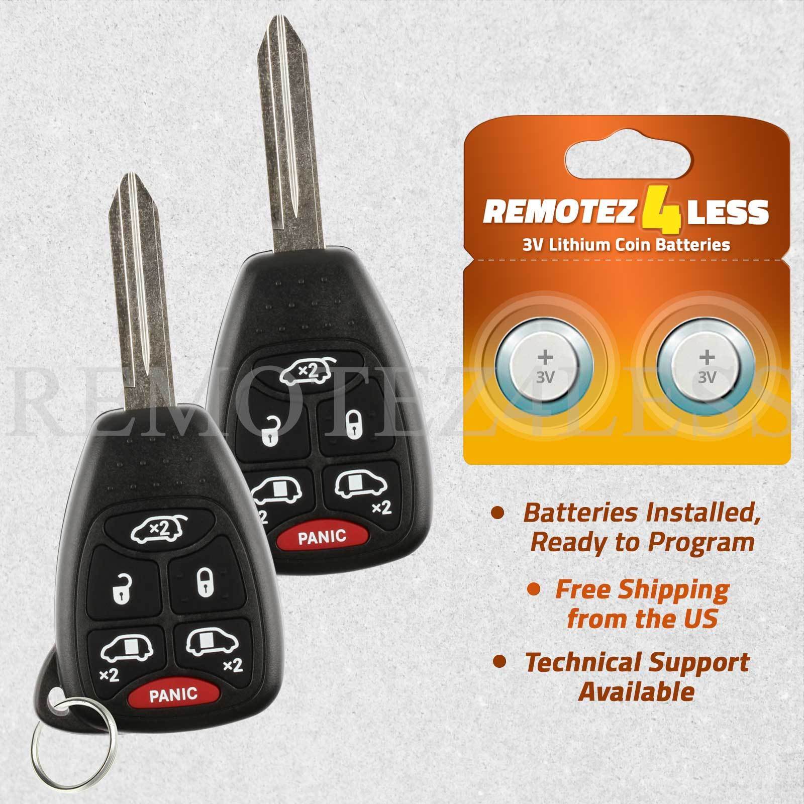 2 For 2004 2005 2006 2007 Chrysler Town Country Keyless Entry Remote Car Key Fob