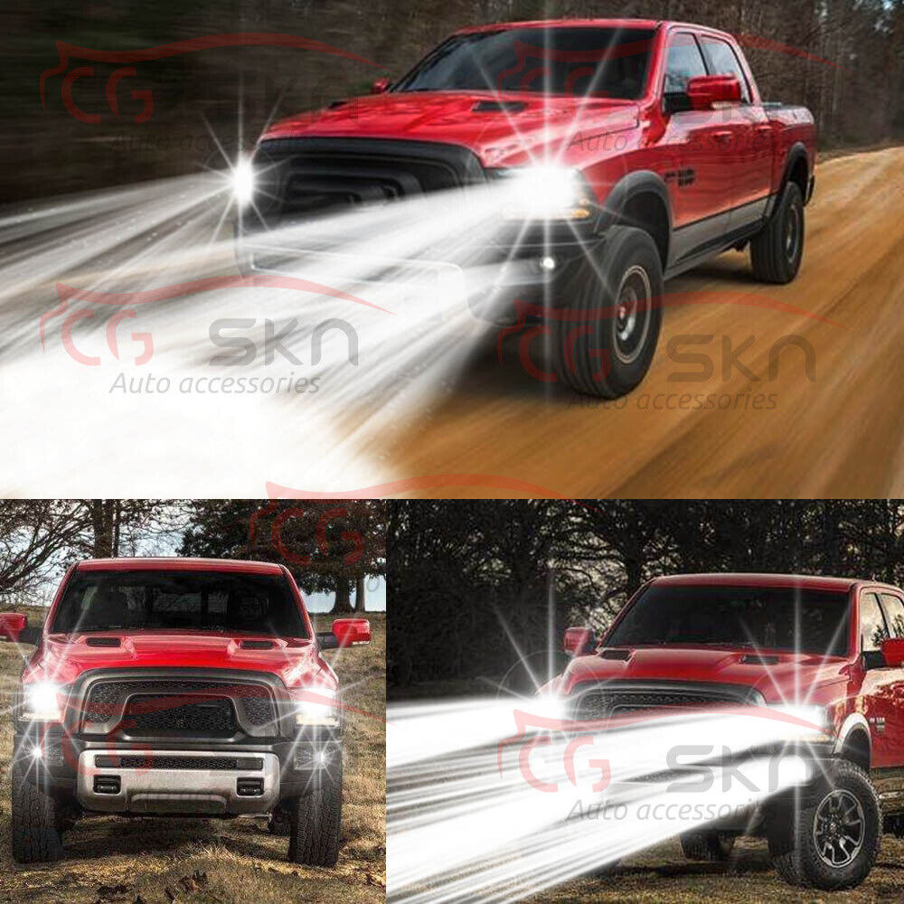 Bright LED Headlight+Fog Light 6X for Dodge Ram 1500 2500 3500 4500 5500 2009-17