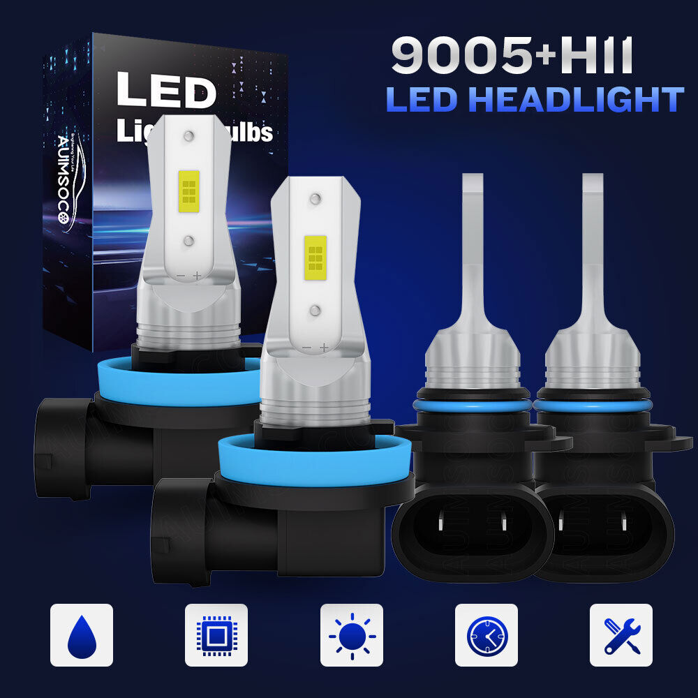 For Jeep Grand Cherokee 2011-2016 LED Headlights High Low Beam White Bulbs Kit