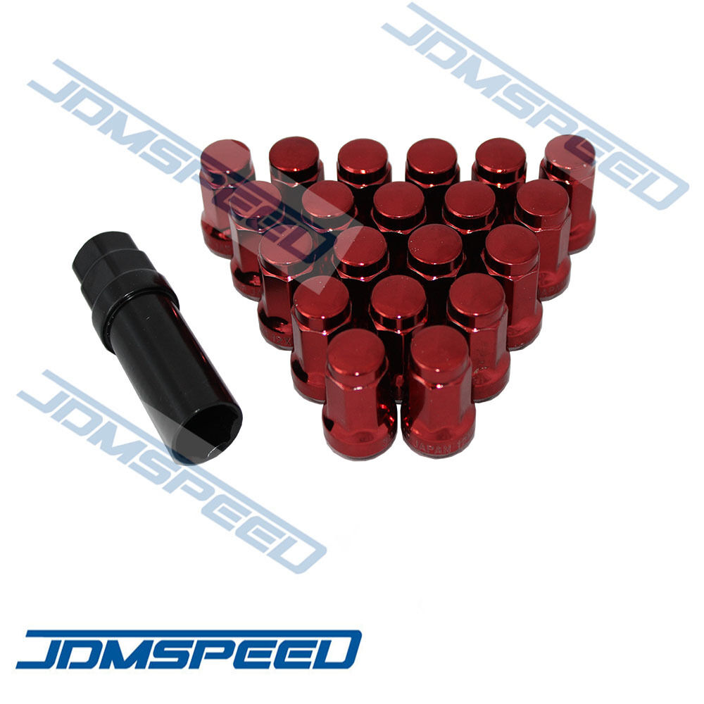Red JDMSPEED Heptagon STEEL JDM LUG NUTS Tuner 12x1.5 For HONDA Acura EG EK DC2