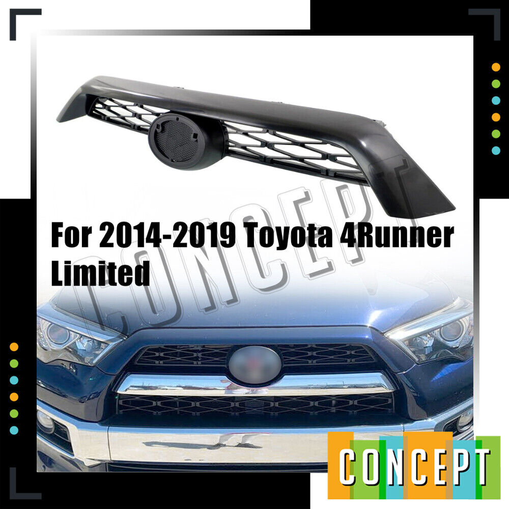 For 2014-2020 Toyota 4Runner Limited  Front Upper Grille Textured ABS Black