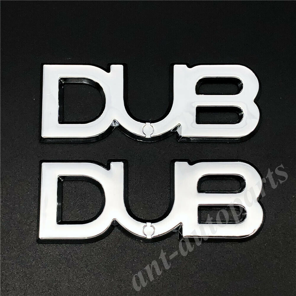 2pcs 3D DUB Car Trunk Rear Fender Emblem Badge Decal Stickers Universal Edition