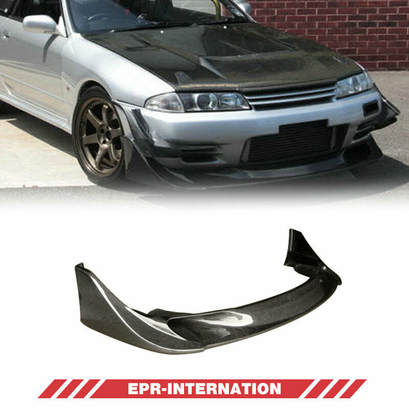 Fit For Nissan Skyline R32 GTR Front Bumper Lip Carbon Glossy TBO Style