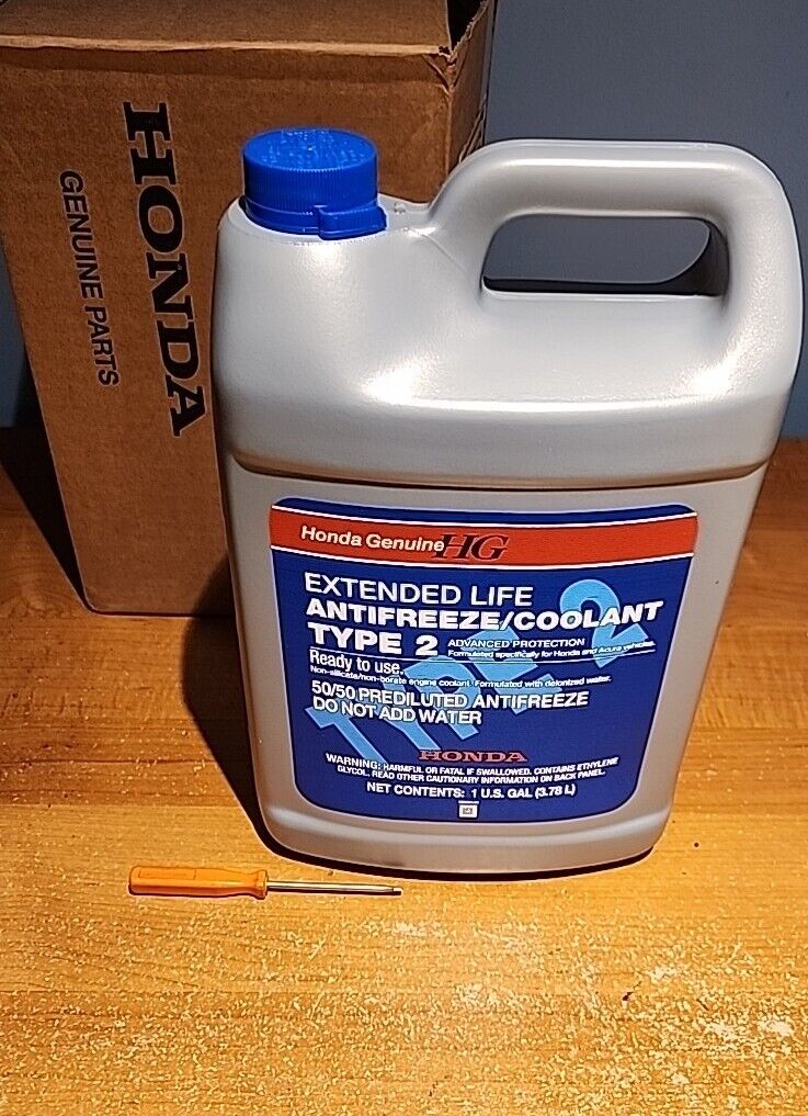 1 GAL Honda Genuine OEM Type 2 Antifreeze/Coolant Long Life Blue NEW SEALED