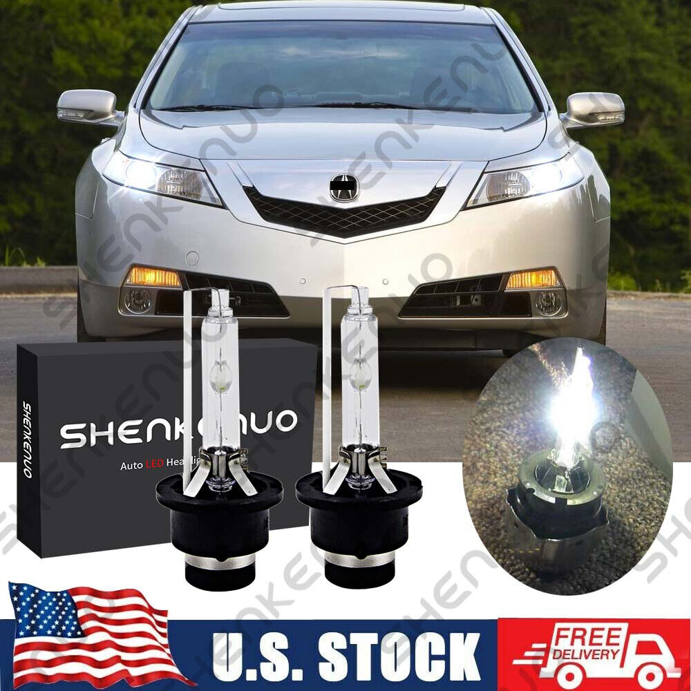 Front White 6000K HID Headlight Bulb For Acura TL 2009-2014 Low Beam Set Qty 2