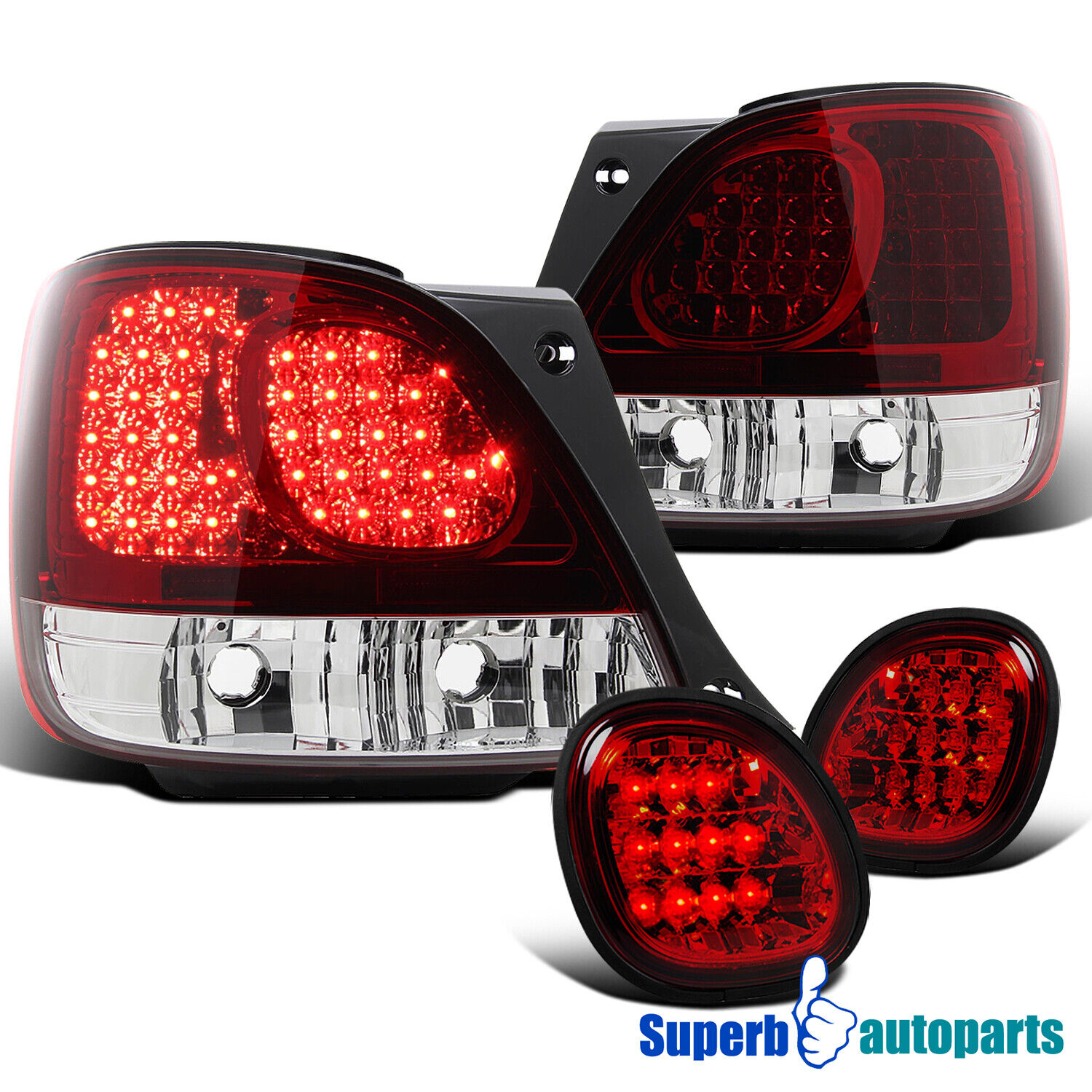 Fits 1998-2005 Lexus GS300 GS400 GS430 LED Tail+Trunk Lights Red