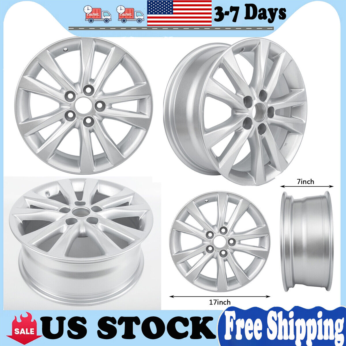 17 x 7 INCH Replacement Alloy Wheel for 2006 2007 2008 Lexus IS250 IS350 Rim