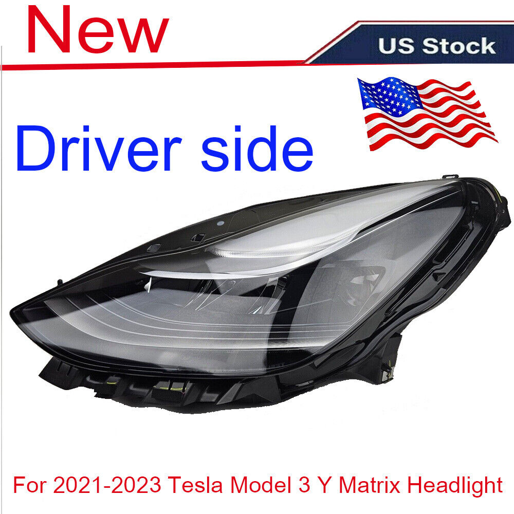 For 2021 2022 2023 Tesla Model 3 Y Driver LH Side Matrix LED Headlight Lamp OEM