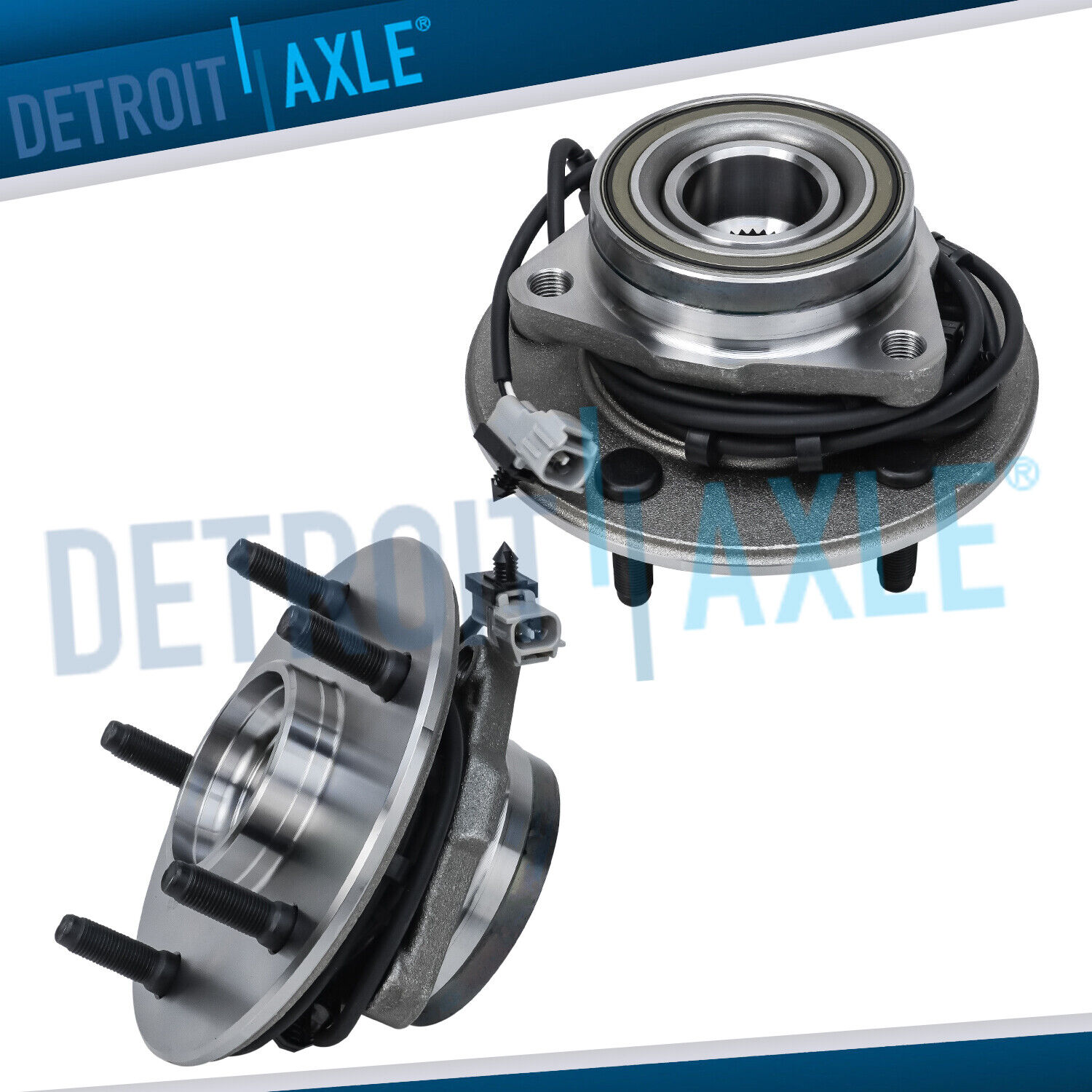 Pair (2) 4WD Front Wheel Hub and Bearings Assembly for 2000 2001 Dodge Ram 1500