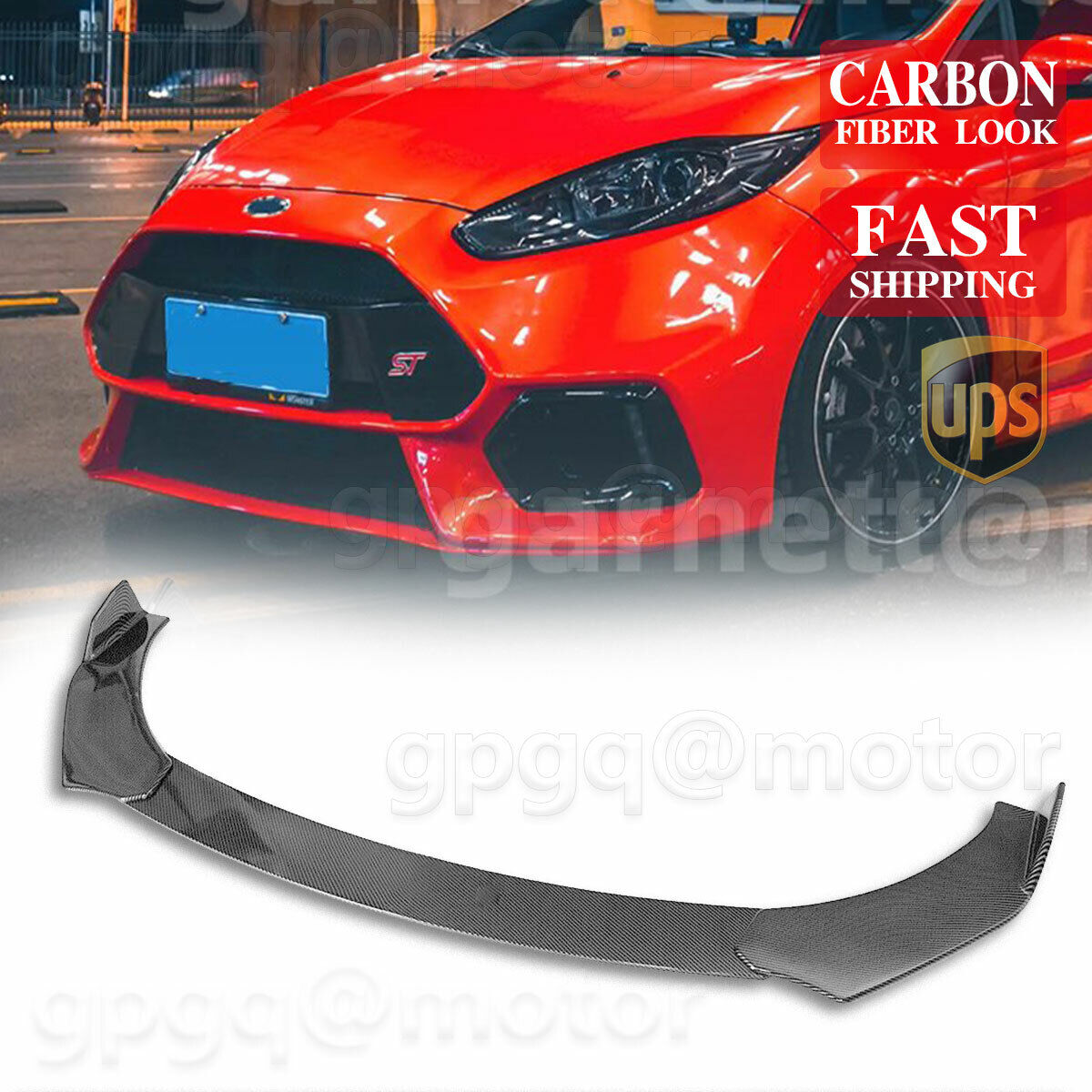 Carbon Fiber For Ford Fiesta Focus ST RS US Front Bumper Lip Body Kits Spoiler