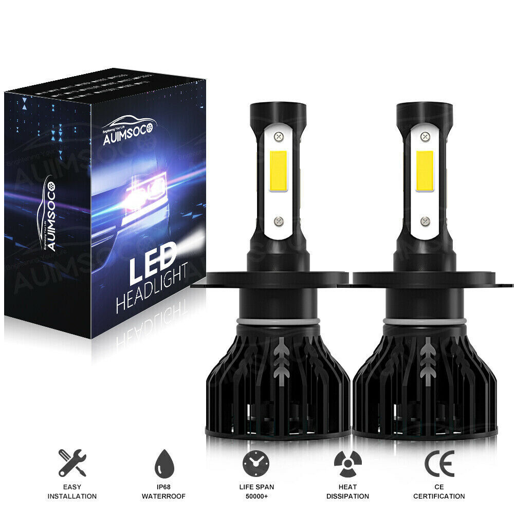 2Pcs LED Headlight Bulbs Car & Truck Parts High&Low Dual Beam Kit 6000K H4 9003