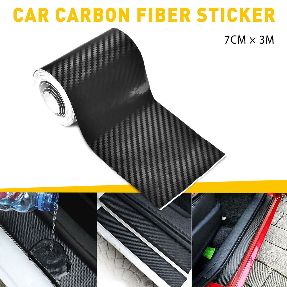 Carbon Sticker Fiber Sill Scuff Protector Cover Anti Scratch Strip Car Door Body