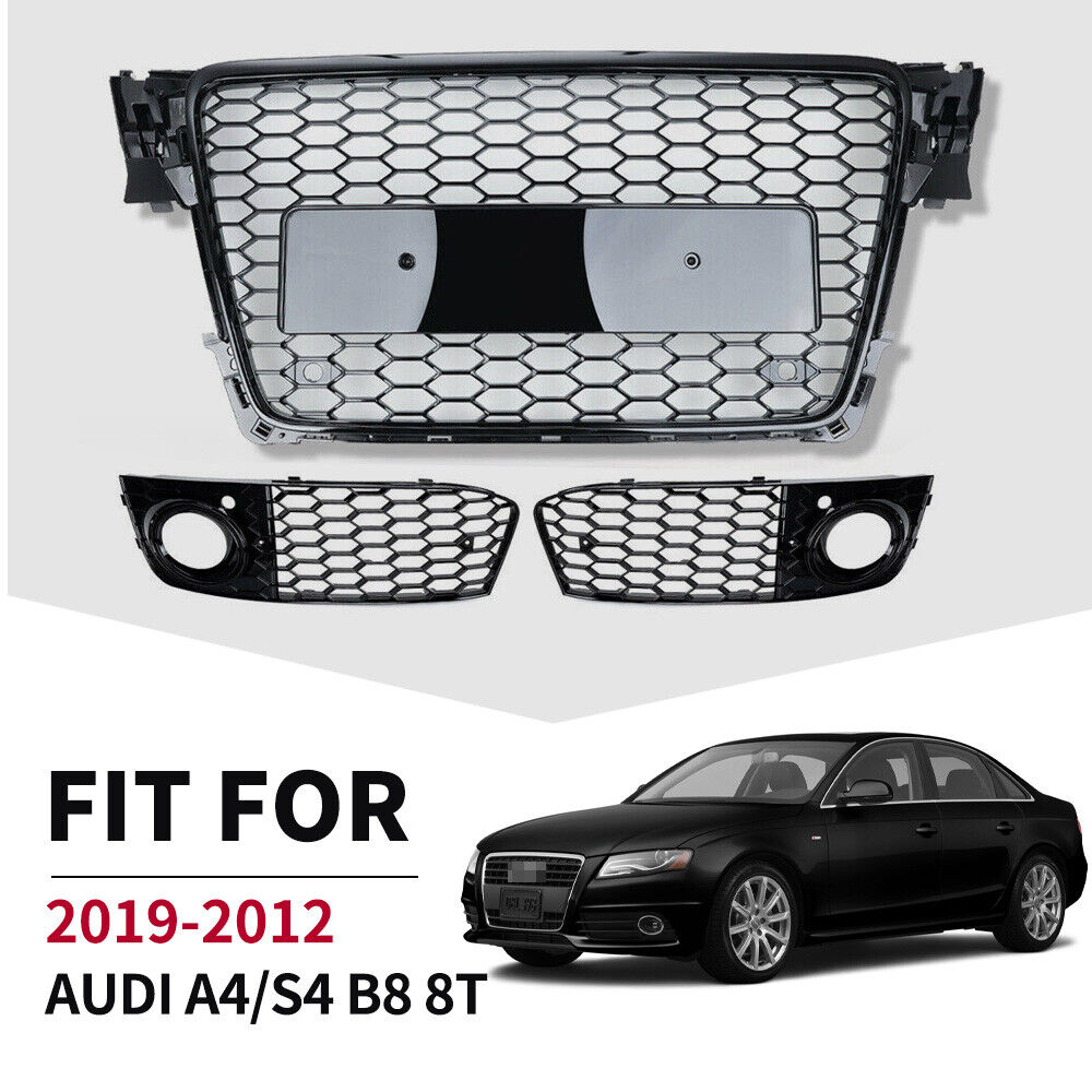 New For Audi B8 A4 S4 RS4 style 09-12 Front Henycomb Mesh Bumper Grill grille