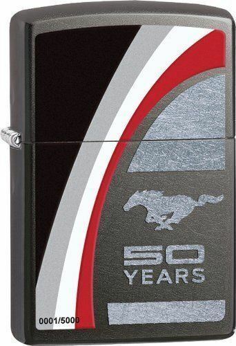 Zippo - Mustang 50 YEARS Grey Lighter * Super Rare Numbered Edition * 