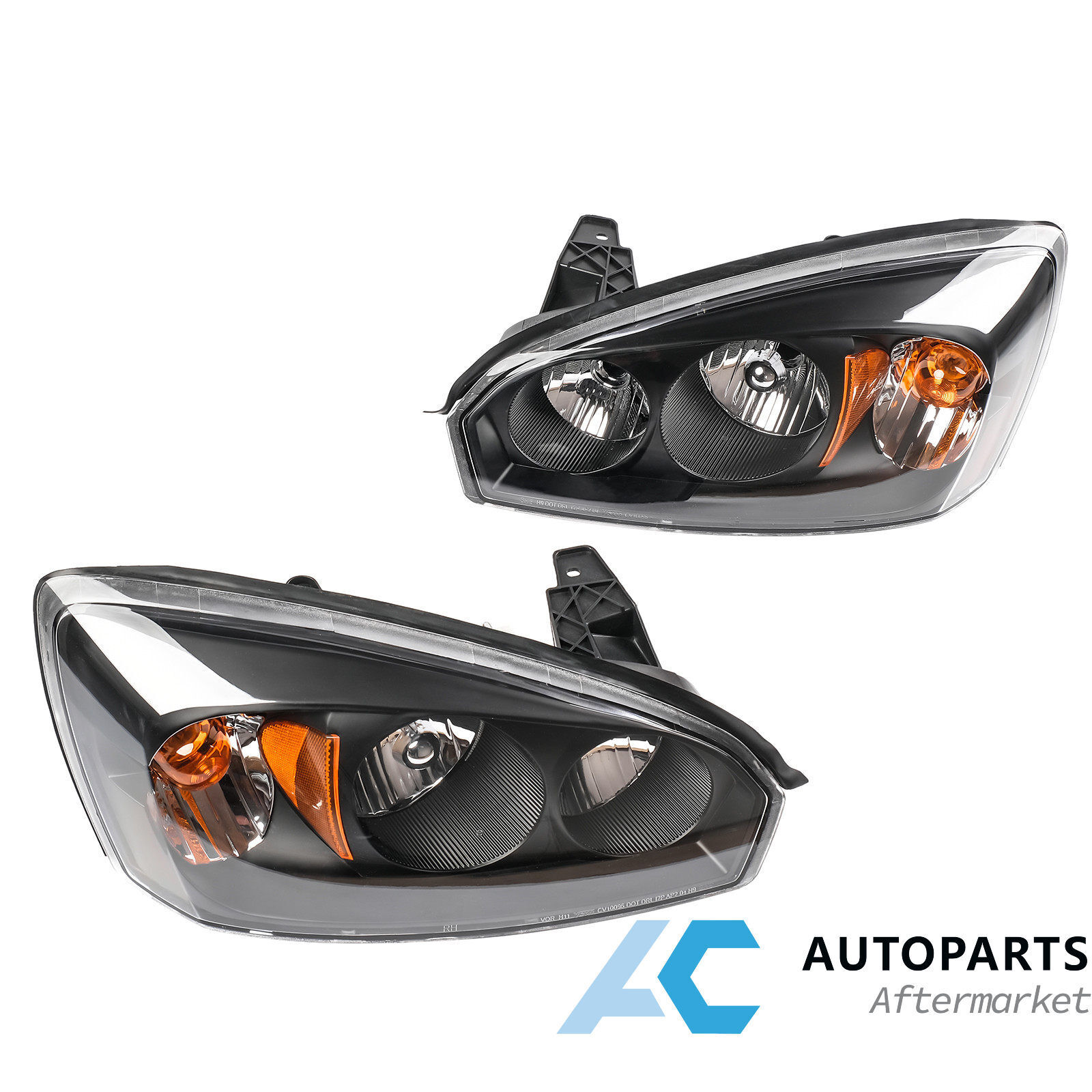 For 2004-2008 Chevy Malibu Sdan Headlight Headlamps Assembly Pair Black