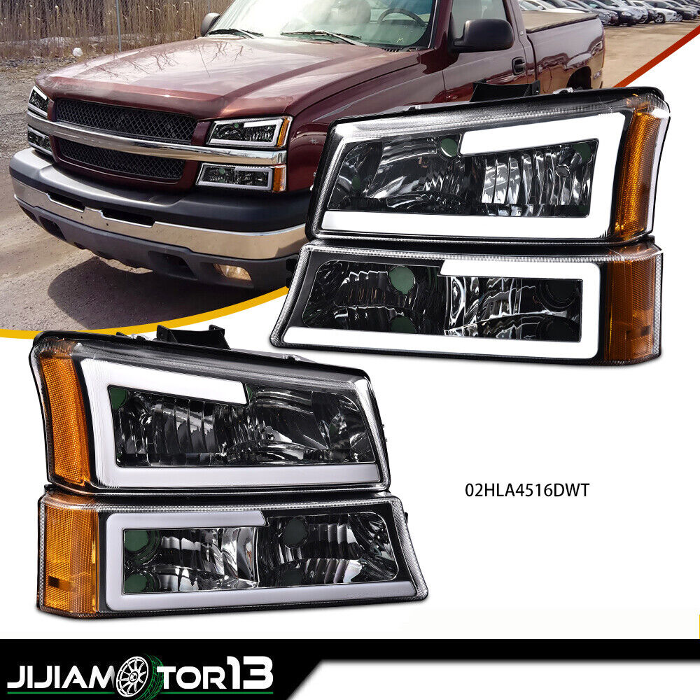 FIT FOR 2003-07 SILVERADO AVALANCHE LED DRL HEADLIGHT BUMPER LAMPS Clear
