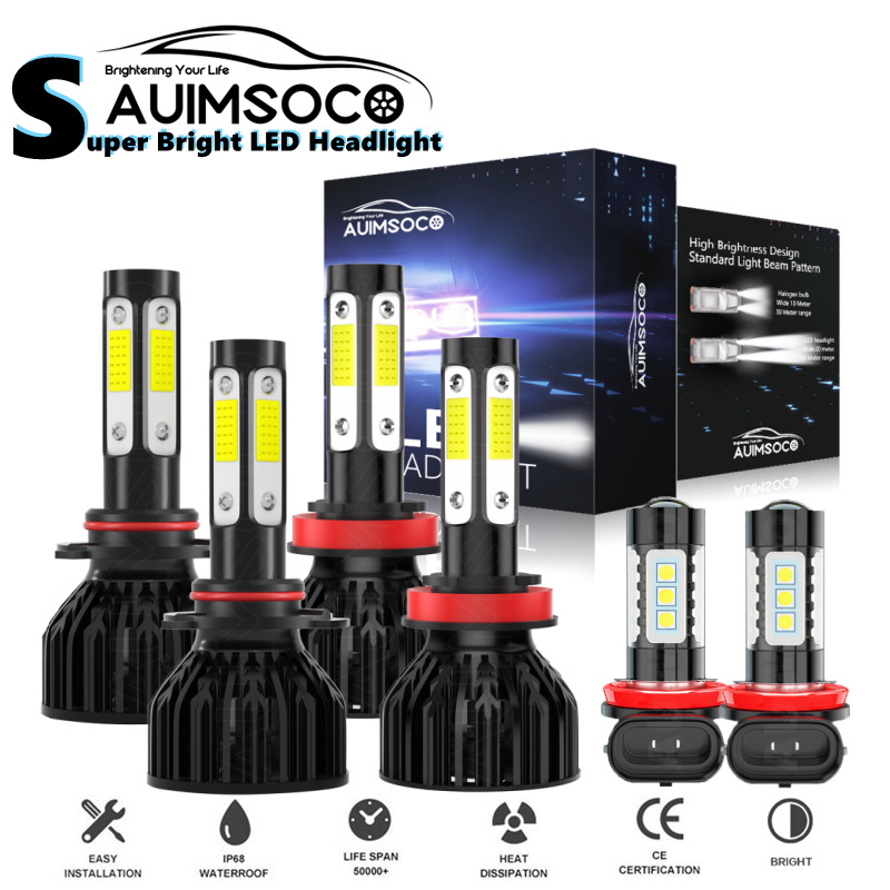 For Nissan Maxima 2009-2015 6Pcs LED Headlight Hi/Low Beam Fog Light Bulbs 6000K
