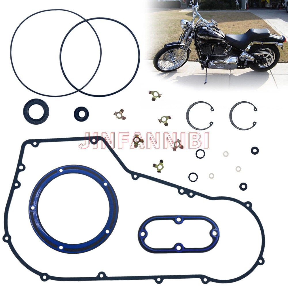Complete Primary Clutch Cover Gasket Set Kit for Harley Softail Dyna 1994-2006