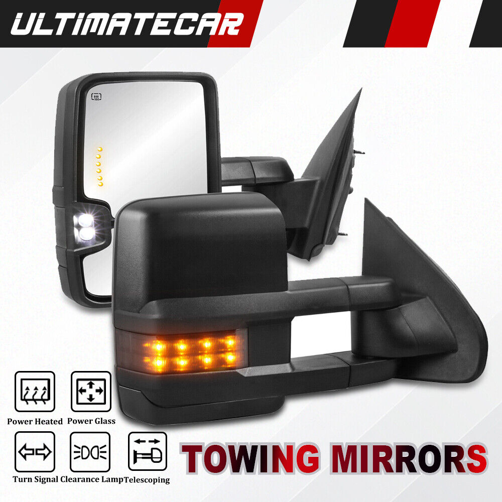 Power Heated Towing Mirror For 14-18 Silverado Sierra 1500 15-18 2500HD 3500HD