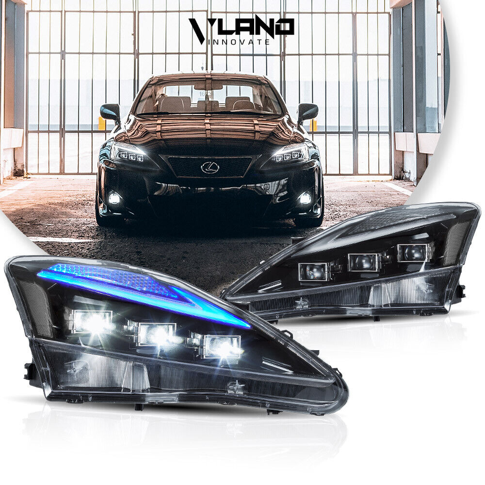 VLAND Headlights Projector LED For 2006-2013 Lexus IS250 IS350 ISF W/Animation
