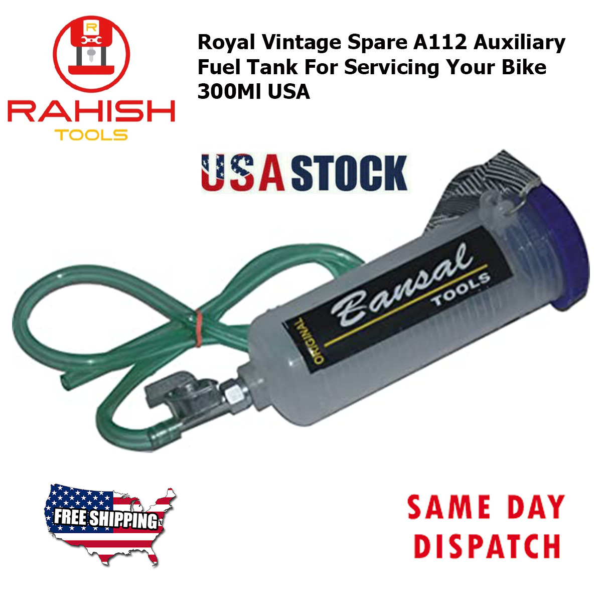 Royal Vintage Spare A112 Auxiliary Fuel Tank For Servicing Your Bike 300Ml USA
