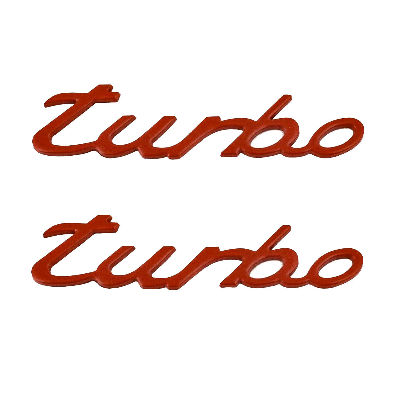 2x Red Letter Turbo Badge Metal Sticker Turbo Logo Decal 
