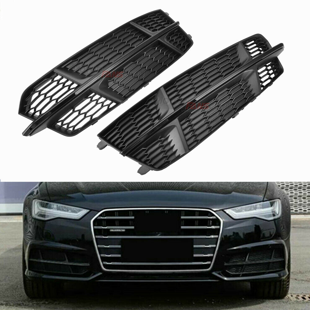 Front Bumper Fog Light Grille Honeycomb Grill For AUDI S6 A6 S-Line 2017 2018