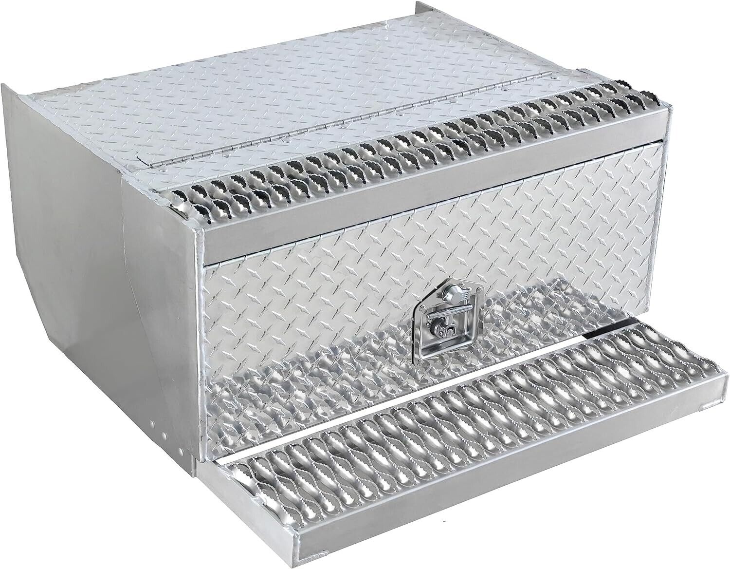 Aluminum Diamond Plate Step Tool Box Battery Box 30\'\' For Peterbilt 378 379 389
