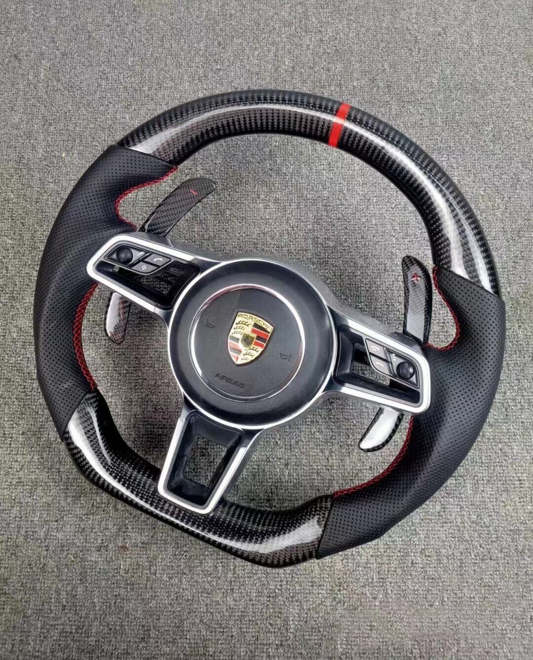 Porsche Steering Wheel Customization - 100% Carbon Fiber - Leather - ACC PDK