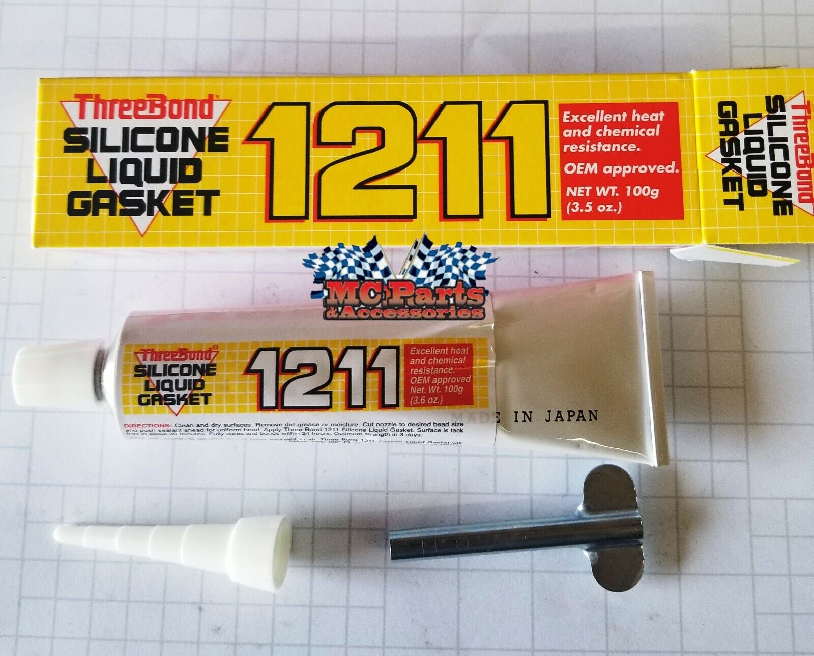 TB-1211 Three Bond Liquid Gasket White RTV Silicone 100g tube Case Sealant FRESH