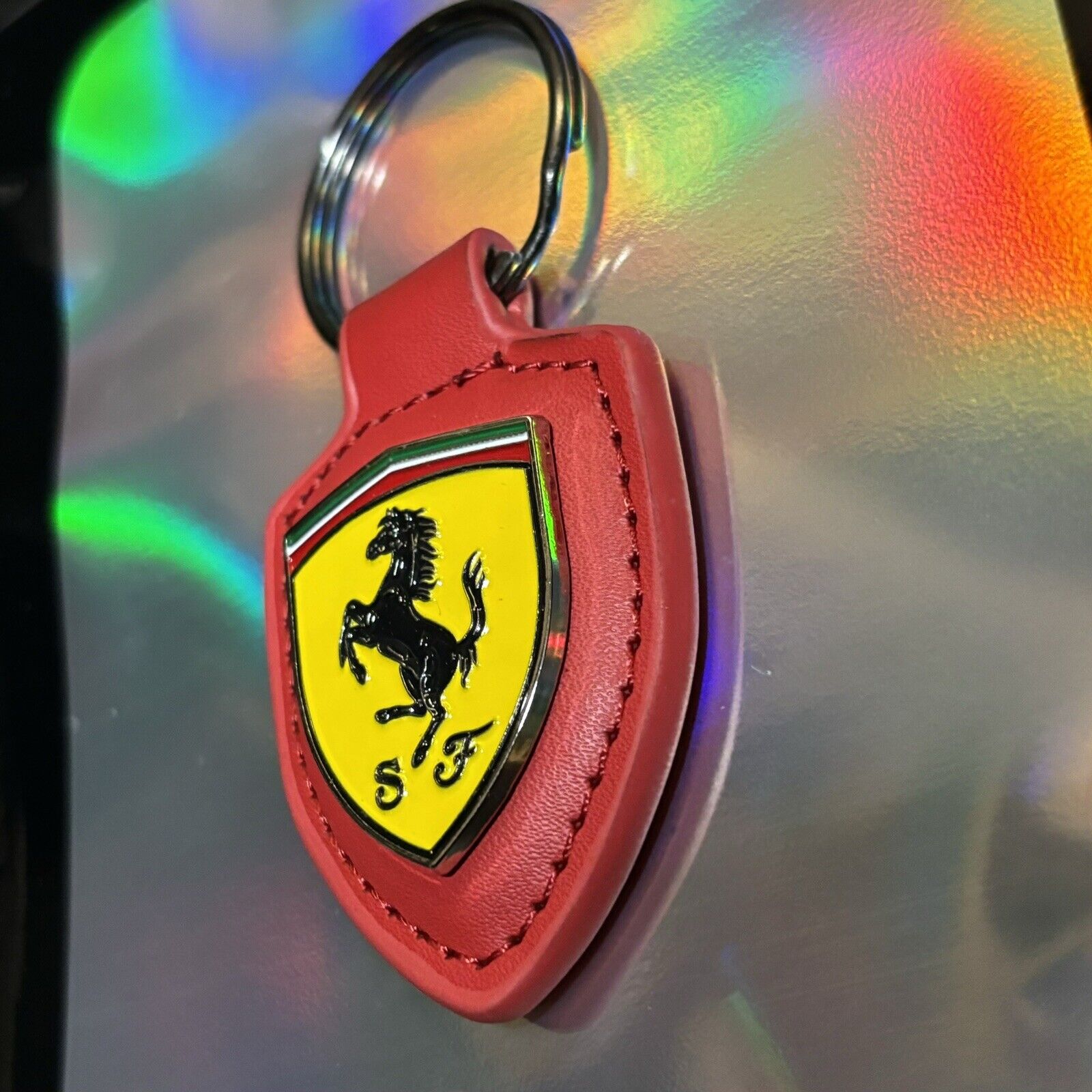 Genuine Leather Scuderia Ferrari F1 Keychain