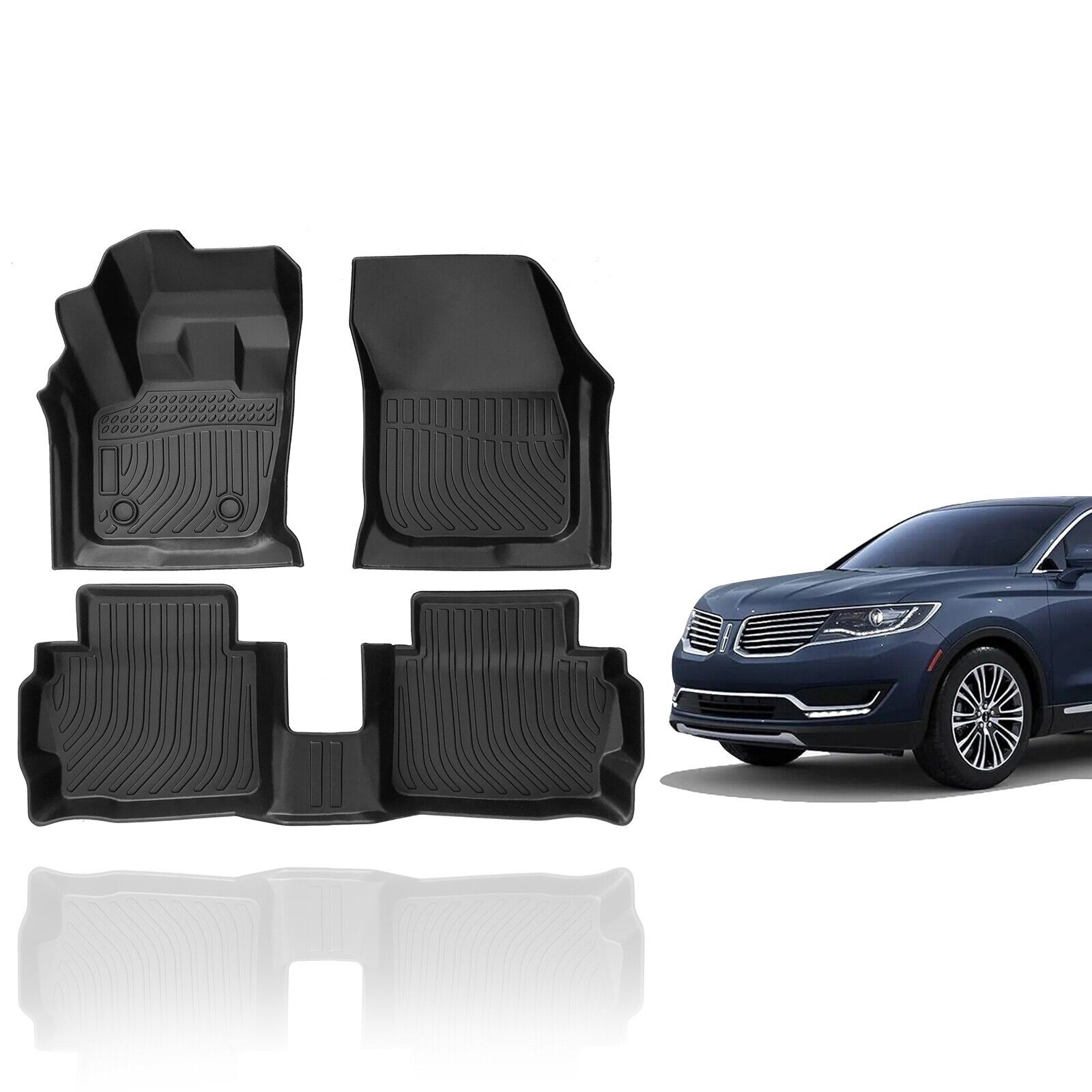 Fit 2013 2014 2015 2016 Lincoln MKZ Floor Mats All Weather 3D TPE Odorless