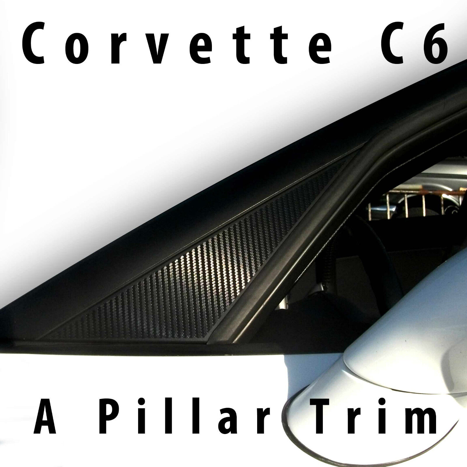 3D black carbon pillar trim pre-cut set for Chevrolet Corvette C6 2005-2013