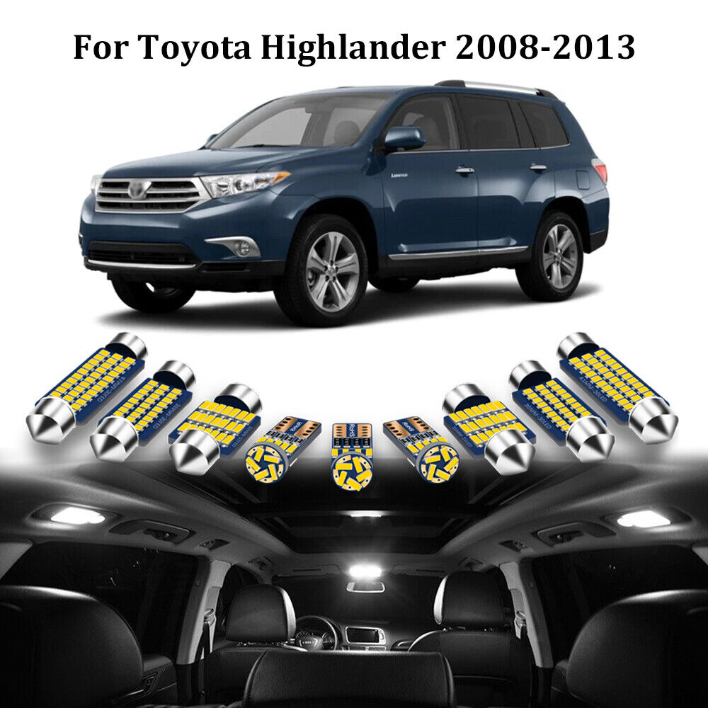 15x For Toyota Highlander 2008-2013 Car Interior LED Lighting Kit ERROR FREE