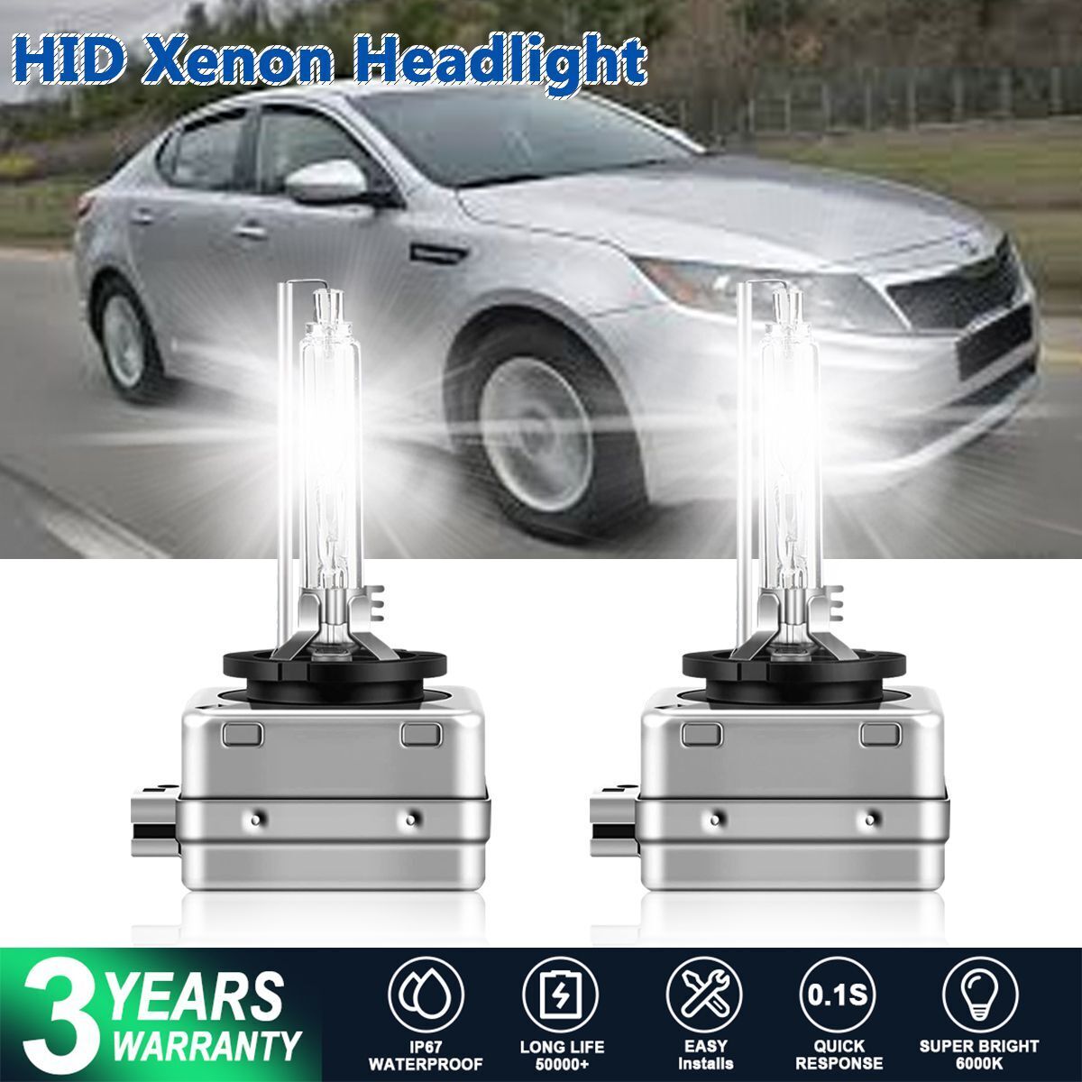 2x New D1S Xenon HID Headlight Bulbs 6000K White FOR Kia Optima 2011-2015