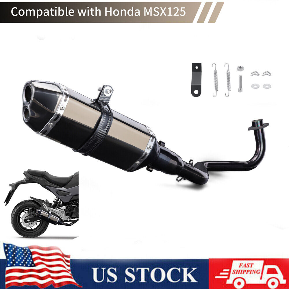 Low Mount Exhaust System Headers Muffler Pipe For Honda Grom MXS 125 2013-2024
